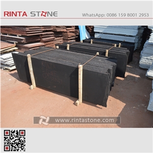 Dyed Black Granite China Taiwan Chili Painted Stone Imperial Black Pure Full Absolute Black Cheaper Stone Tiles Slabs Steps Risers Stairs