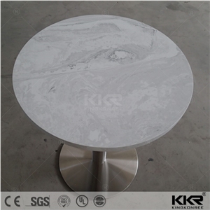Antique Style Furniture Easy Maintenance Acrylic Solid Surface Round Tables, Artificial Stone Table Top for Restaurant Furniture