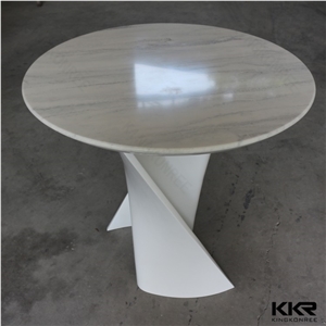 Elegant Design Coffee Shop Acrylic Stone Tables , Small Round 2 Seaters Coffee Table