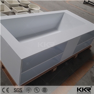 Kingkonree Bathroom Sanitary Ware Free Standing Acrylic Solid Surface White Mini Corner Shower Oval Drop in Bathtub