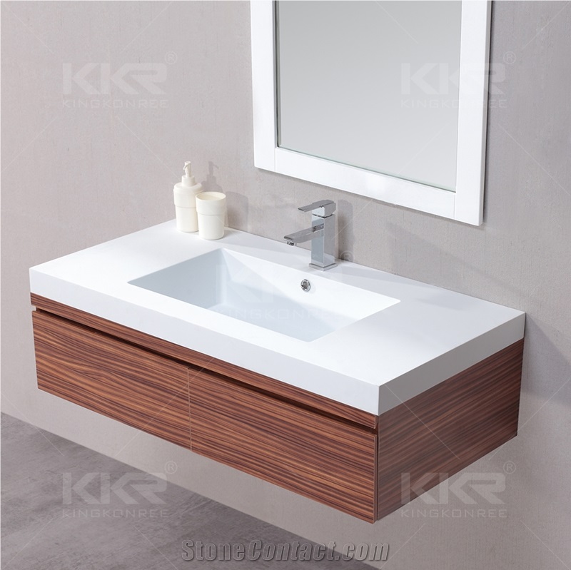 Kkr Custom White Artificial Stone Bathroom Shampoo Furniture