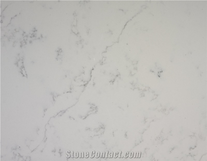 Carrara Marble Look Quartz Stone Slab for Kitchen and Vanity