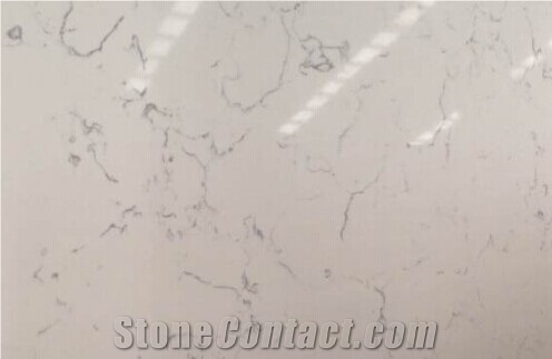 Carrara White Marble Look Quartz Stone Slab