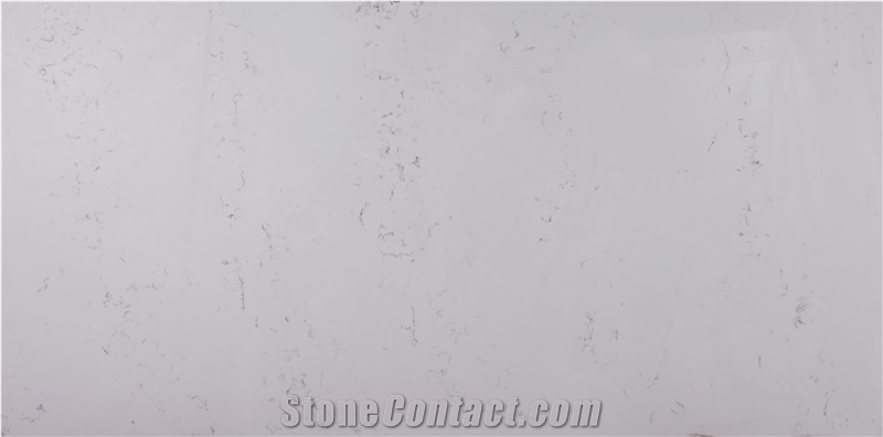 Engineered/Artificial Quartz Stone Super White Marble Look Solid Surface Polished Slab