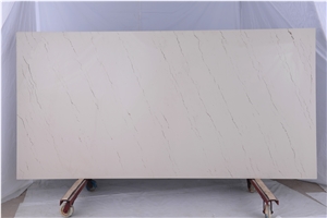 Marble Look White Quartz Stone Kitchen Islands Top,Engineered Stone Silestone,Wall Covering Customized Work Top