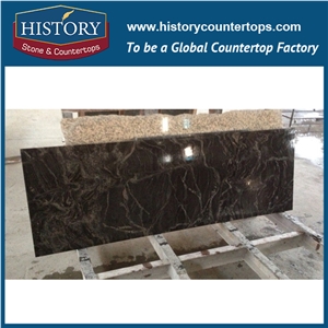 2017 China Hgj158 Cosmic Black Newly Radius Arch Polished Integrated Prefab One Piece Solid Surface Countertops & Vanity Top for Building Project