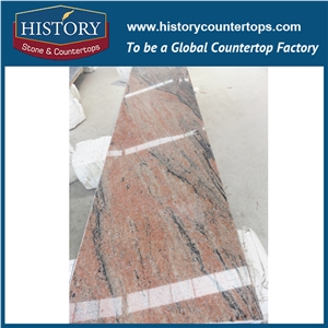 2017 Chinese Multicolor Red Granite Flat Eages Eased Products Wholesale Laminated Ornamental Elegant Design for Kitchen Countertop & Worktops