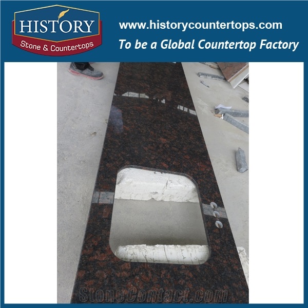 2017 History Imported Tan Red Brown Granite Professional Polishing Exact Customized Countertops & Wortops for Hotel and Villa Project Decoration