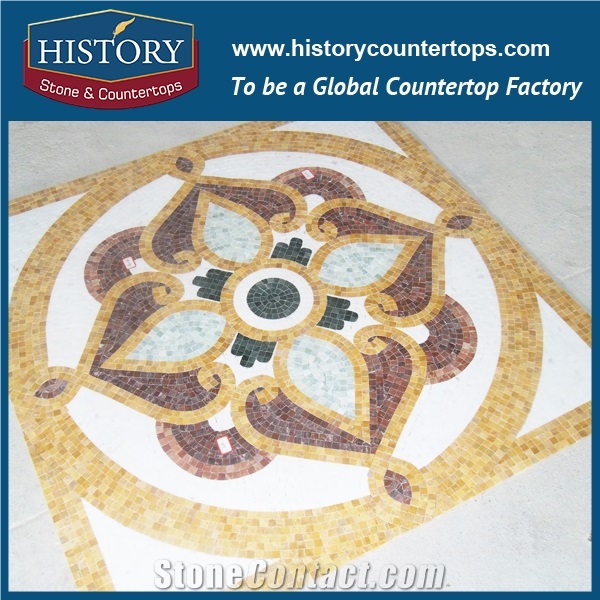 2017 History Stone Natural Stone Water Jet Medallion Hot Sale Inlay Dragon Design, Plaza Flooring Medallions, Grey Slate Paving Site, Patio Pavers