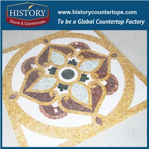 2017 History Stone Natural Stone Water Jet Medallion Hot Sale Inlay Dragon Design, Plaza Flooring Medallions, Grey Slate Paving Site, Patio Pavers