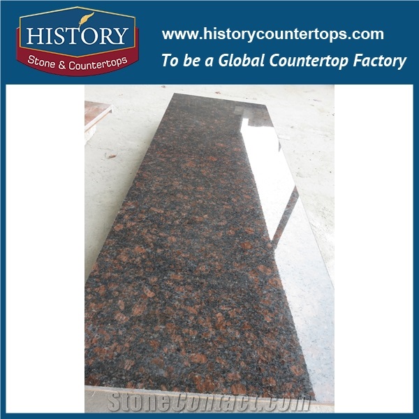 2017 New Listing Tan Red Brown Granite Colored Durable Hardness Custom Kitchen Design Countertops & Island Top for Residential Use