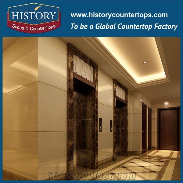Beige Cream Marfil Marble Stone, China Hotel Elevator Entry Door Frames for Sale, Interior Commercial Door Surrounds