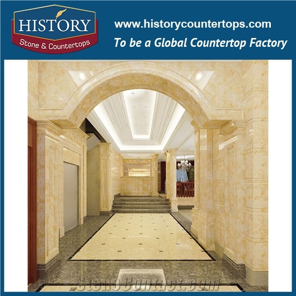 Beige Cream Marfil Marble Stone, China Hotel Elevator Entry Door Frames for Sale, Interior Commercial Door Surrounds