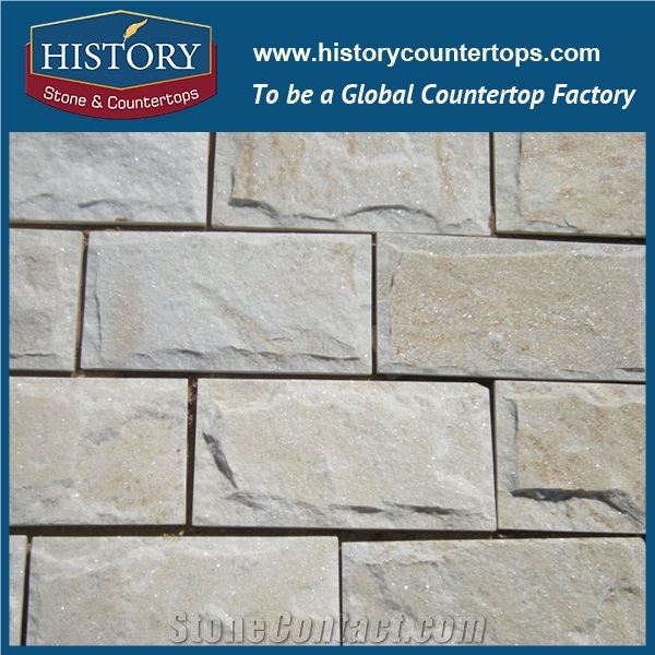 Beige Slate Natural Stone, Slate Mushroom Wall Decor for Exterior Wall Cladding in Irregular Dimension