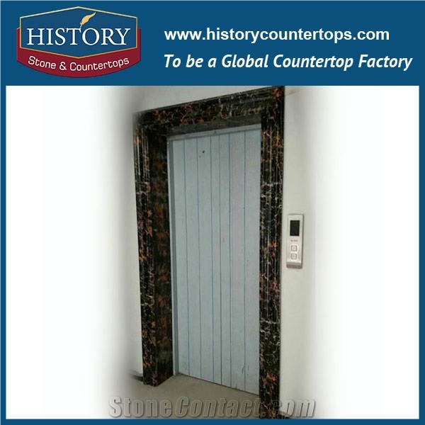 Black Marble Natural Stone Designs Factory Price Interior Door Frames, Carving Elevator Entrance Commercial Door Surrounds