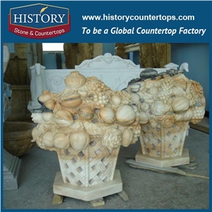 Brown Stone Polishing Marble Roman Style Planters Pots Molds, Exterior Cup Shape Flowerpots Base for Landscape, Garden Ornaments