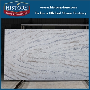 Calacatta Bluette White Quartz Stone Marble Vein Slabs for Flooring & Walling Tiles, Kitchen & Bathroom Countertops, Usa Popular Interior Decor