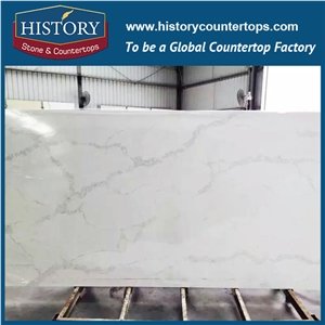 Calacatta Nuvo Marble Quartz Slabs Polished Surface for Interior Wall & Floor Covering Tiles, Prefab Kitchen Countertops & Bath Vanity Top