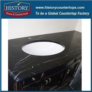 Cheap Marble, China Nero Margiua Black Marble Custom Vanity Tops Lowes,Commercial Bathroom Sink Countertop