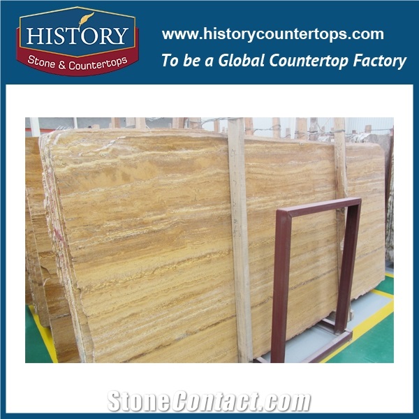 Cheap Price Golden Travertine,Beige Travertine Tiles/Slab in Large Stock , Travertine Flooring Tiles, Walling Tiles