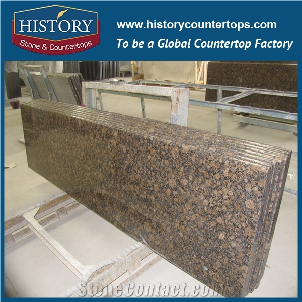 China Building Baltic Brown Granite Stone Flat Eased Standard Laminated Product Style Selection Solid Surface for Countertops & Worktops
