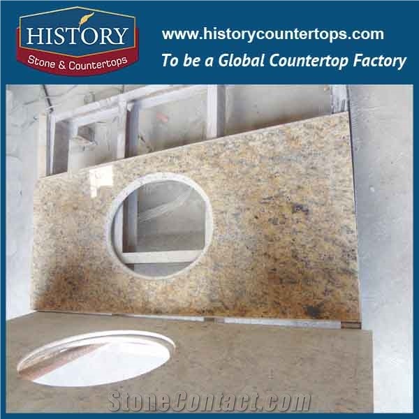 China Hgj041 Santa Cecilia Natural Stone Flat Eased Polished Surface Premade Ornamental Granite Table Bases for Countertops Bathroom Vanity Top