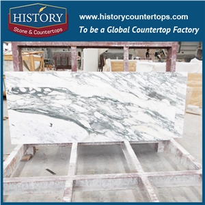 China Natural Stone Flat Eased Arabescato Corchia Marble Factory Supplier Trim Molding Integrated Style Selection for Countertops & Worktops