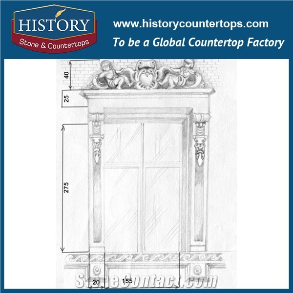 China Supplier Hand Carved White Limestone Natural Stone, Men Busts Villa Front Door Frames, Entrance Door Surrounds