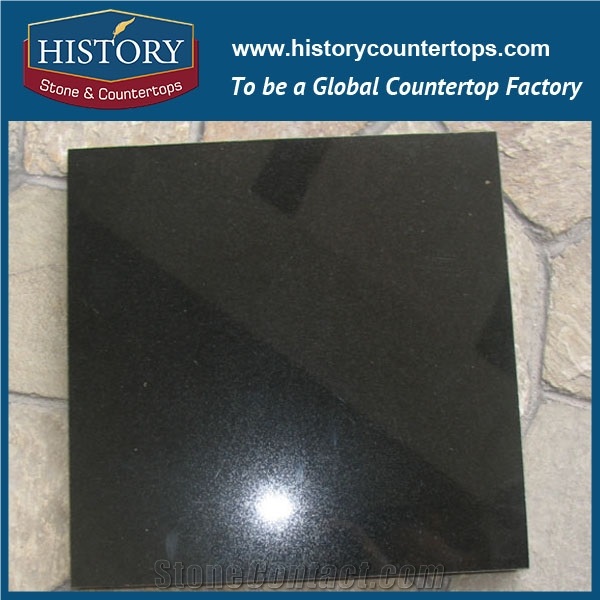 China Surface Polished Ng051 Absoutely Black Granite Floor Covering Tiles Wall Panel Clading,Interior Decoration Stone