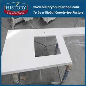 China White Quartz Stone Countertop,Table Top, Kitchen Bar Top, Worktops