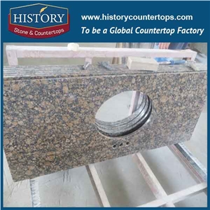 Chinese Natural Hgj019 Baltic Brown Stone Polishing Precut Laminate Countertop Edge Profiles Colorful Granite Reaplacement for Vanity Top & Table Top