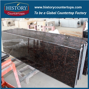 Chinese Suppllier Best Selling and Good Price High Polised with Full Bullnose Tan Brown Granite for Kitchen Counterops Bar,Island Bench Work Top