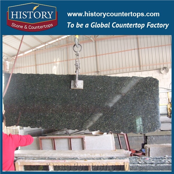 Chinses Supplier High Polished and Good Quality Natural Green Granite Verde Eco Granite Slabs for Kitchen Countetop Wall Floor Covering Tile