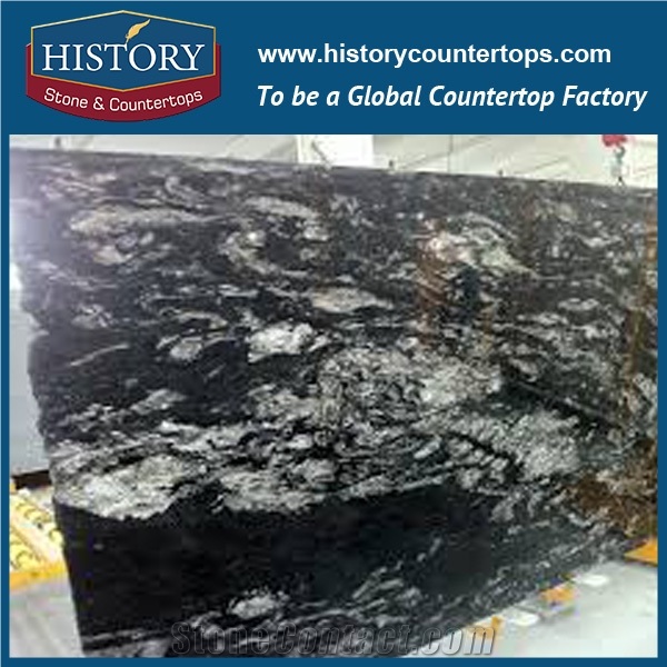 Cosmic Black Granite Big Slabs Durable Natural Stone for Home Decoration, Granite Tile for Wall Cladding and Flooring