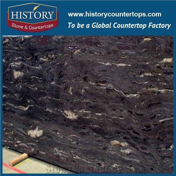 Cosmic Black Granite Big Slabs Durable Natural Stone for Home Decoration, Granite Tile for Wall Cladding and Flooring