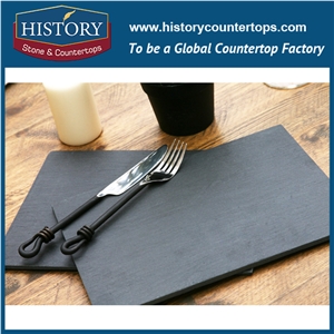 Factory Direct Sales and Wholesales Rectangle Black Slate Cutting Board Honed Surface, Classic Style Utensils, Cookware