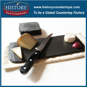 Factory Direct Sales and Wholesales Rectangle Black Slate Cutting Board Honed Surface, Classic Style Utensils, Cookware