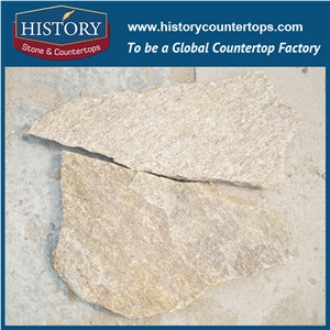 Factory Discounted Beige Color Random Slate Flagstone, Artist Building Stone, Wall Cladding Stone, Stepping Way Pavers