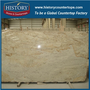 Factory Good Price India Polished Colonial Gold/River Gold/River Yellow Granite Slabs & Tiles & Cut-To-Size for Floor Covering and Wall Cladding
