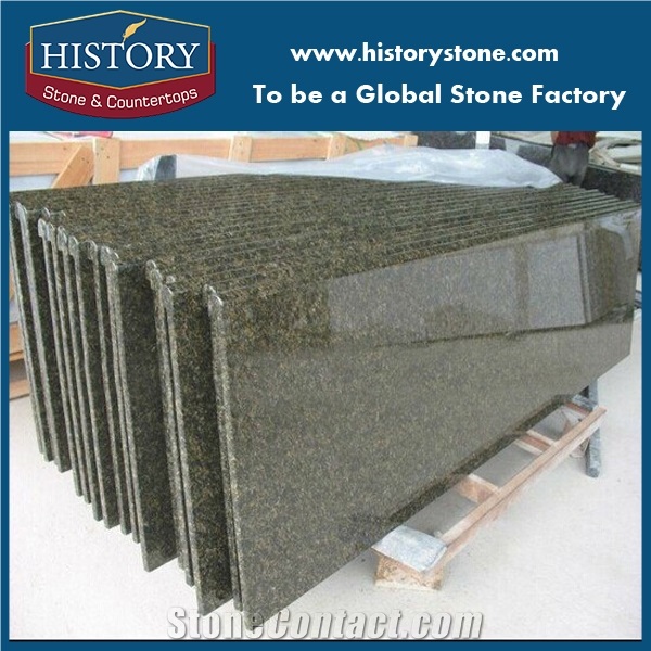 Factory Supply Verde Ubatuba Green Granite , Polished Flat Bullnose Beveled Edge Professional Customised High Hardness for Countertops & Vanity Top