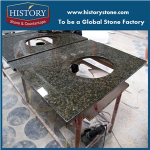 Factory Supply Verde Ubatuba Green Granite , Polished Flat Bullnose Beveled Edge Professional Customised High Hardness for Countertops & Vanity Top