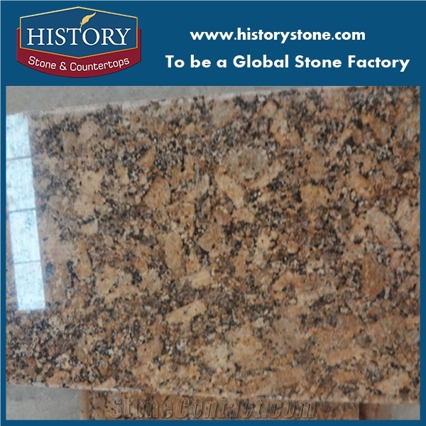 Giallo Gloden Granite Cut to Size for Countertop, Yellow Diamond Stone Surface Polished Countertops for Hotel
