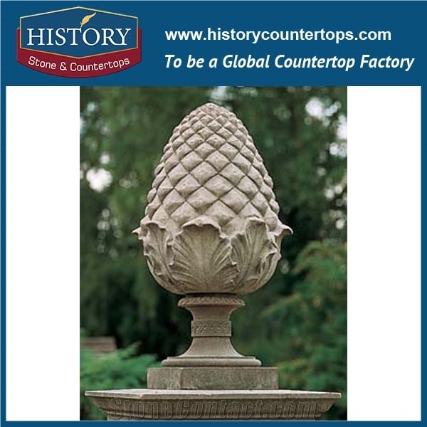 Grey Limestone Natural Stone Carving Pineapple Shaped Flowerpots for Sale, Arts and Crafts Gardening Flower Plant Pots, Stands, Boxes
