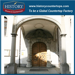 Hand Carved Carrara White Marble Decorative Door Frames, Door Arches, Entrance Door Surrounds for House, Villa