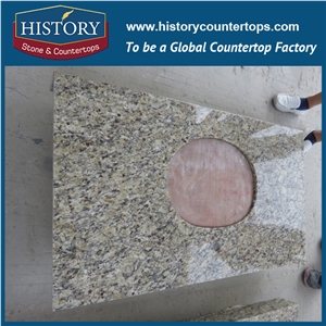 Histoey Stone Hgj065 Giallo Ornamental Edges Flat Polished Professional Customised Usage for Granite Countertops & Vanity Tops Replacing Bathroom