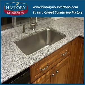 Histortystone Granite Bathroom Countertop with Square Sink/ Custom Vanity Tops/ Bath Top/Light Grey Granite Vanity Top