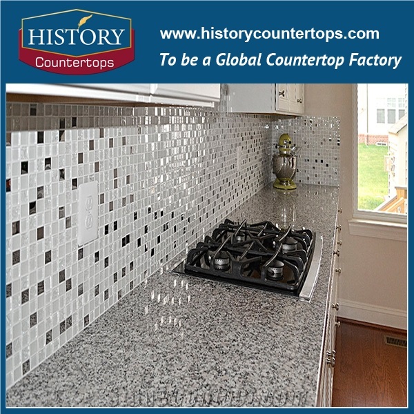Histortystone Granite Bathroom Countertop with Square Sink/ Custom Vanity Tops/ Bath Top/Light Grey Granite Vanity Top