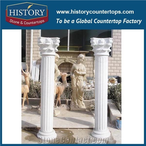 History Stone 2017 Popular Antique Architectural Decoration Stone Column Wholesale Home Decoration Columns External Landscape Pillars