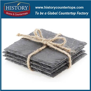 History Stone Black Slate 100% Food Safe Nature Tableware, Plates Slate Tray for Dinner & Party