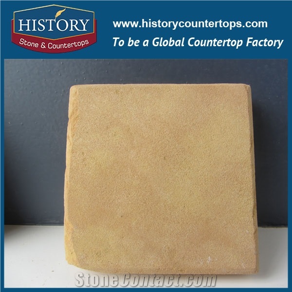 History Stone Ce+Factory Hot Sale Sandblasted Nature Yellow Sandstone Tiles and Slabs for Construct Decoration, Foor/Wall Covering
